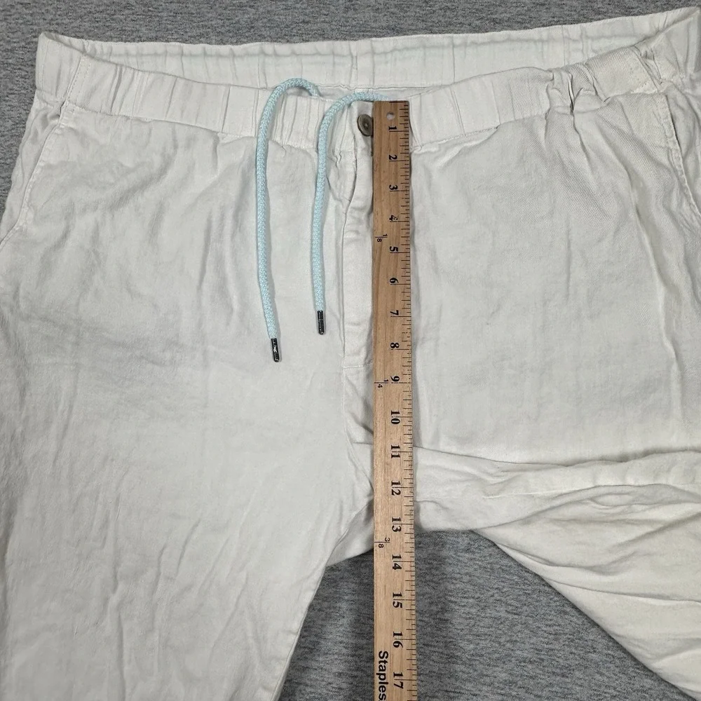 Tommy Bahama Pants Mens Size 2XLB White Beach Linen Blend Drawstring Vacation